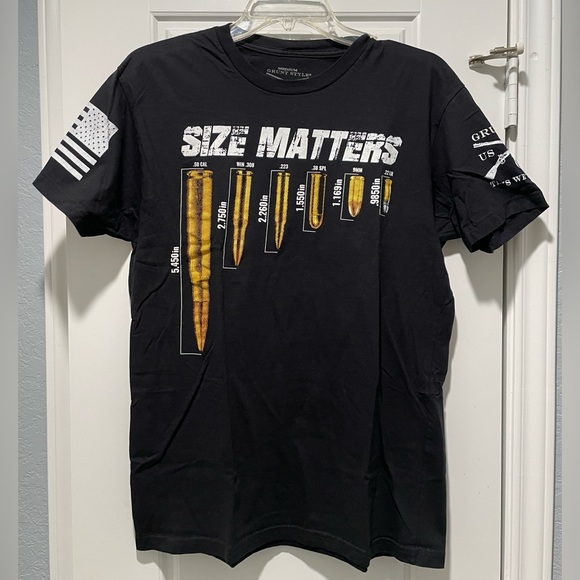 Grunt Style Size Matters Bullets Men’s Short Sleeve T-Shirt Size Medium - Picture 1 of 5